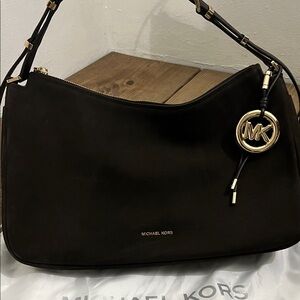Authentic Nolita Michael Kors Black Suede Shoulder Bag